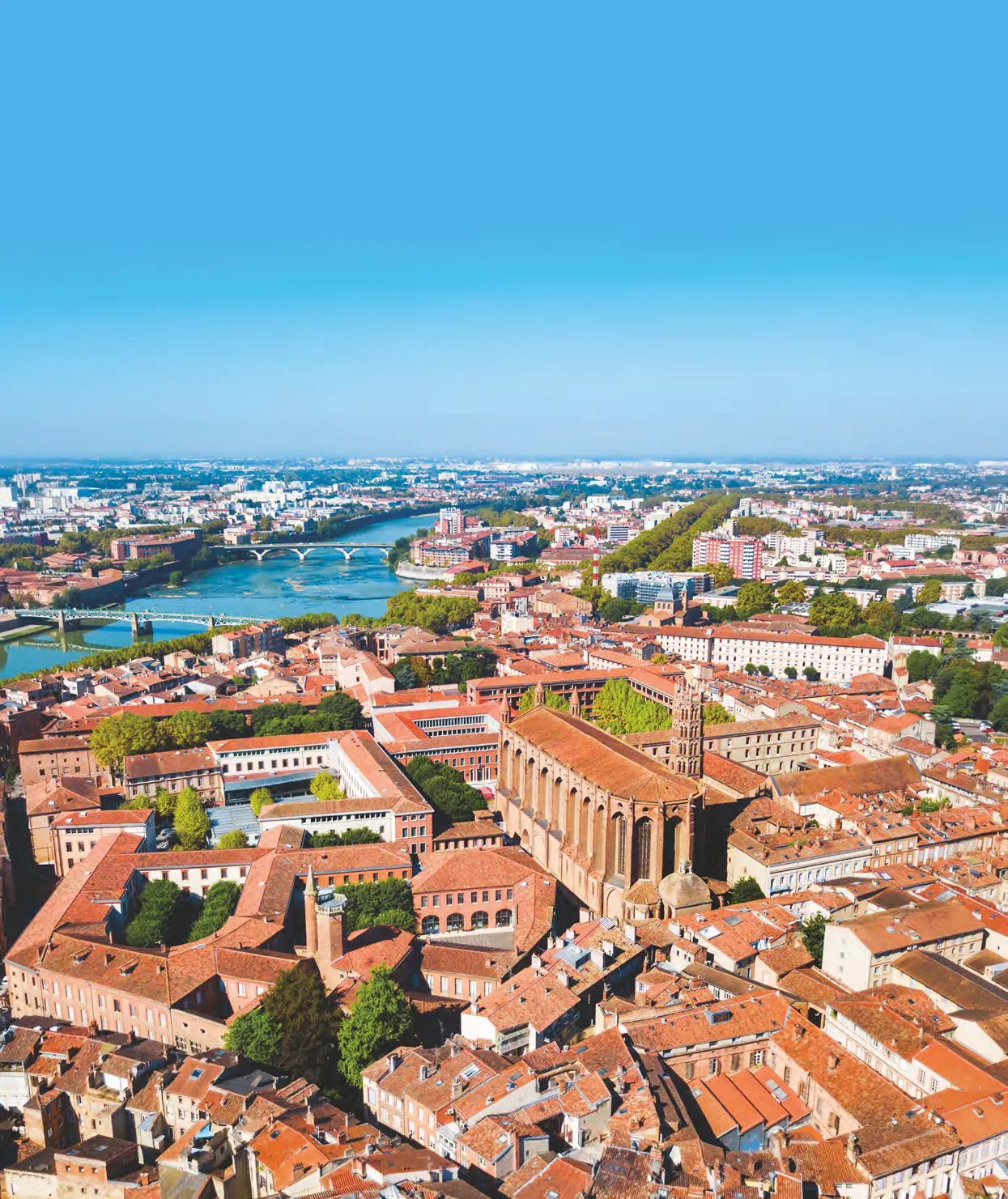 Vue aérienne de l'Est Toulousain, Toulouse et ses environs
